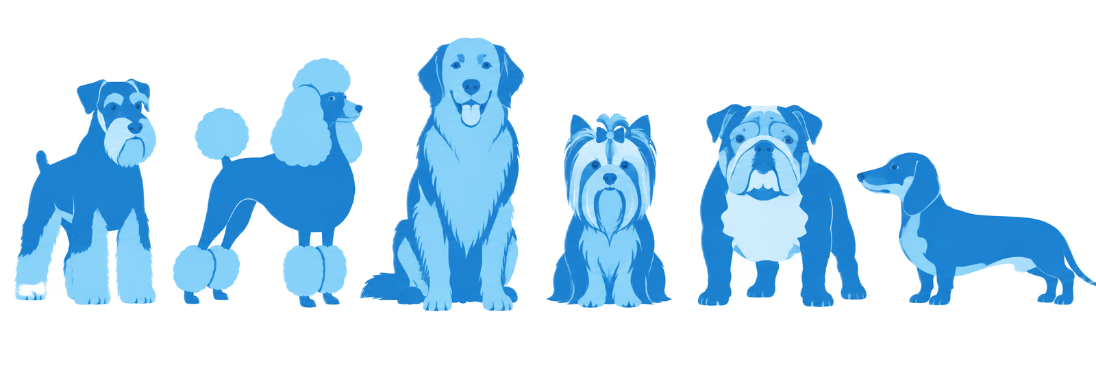 Siluetas de distintas razas de perro